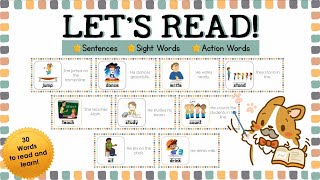 Learn to Read for Kindergarten and Grade 1- Action Words in Sentences