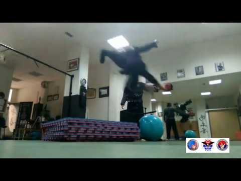 Training jumping special kicks. Hapkido MHK Spain