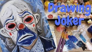 Drawing Joker.Acrylic Painting (Heath Ledger) Как нарисовать Джокера акриловыми красками(Хит Леджер)