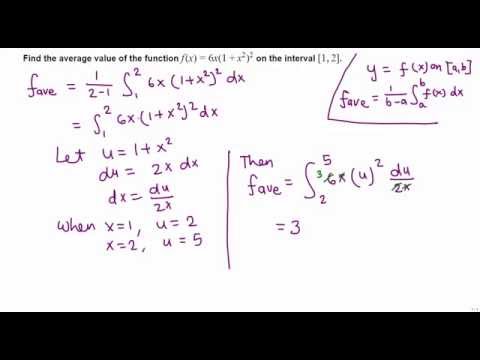 Average Value of a Function on given interval: an example