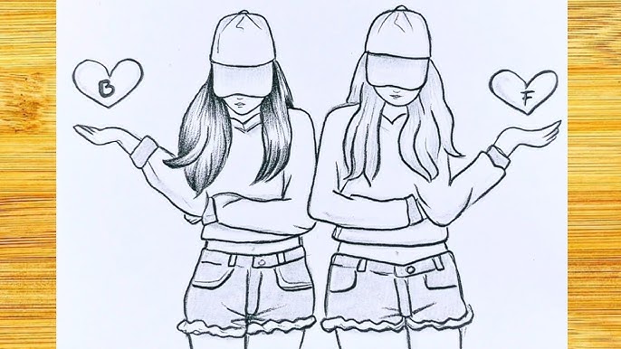 Quatro melhores amigas.BFF.Best friends!!  Mejores amigas dibujo, Dibujos  para amigas, Dibujos amigas