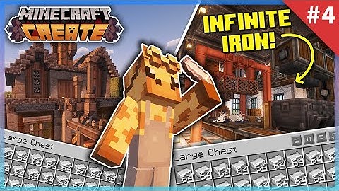 I Built an INFINITE IRON FARM in Minecraft Create Mod! [#4]