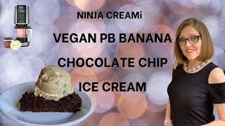 NINJA CREAMI VEGAN PEANUT BUTTER BANANA CHOCOLATE CHIP ICE CREAM - by Tami Kramer - Nutmeg Notebook