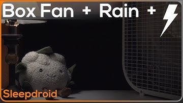 ► Box Fan and Rain Sounds for Sleeping with Distant Thunder, Medium Speed Box Fan Noise and Rain