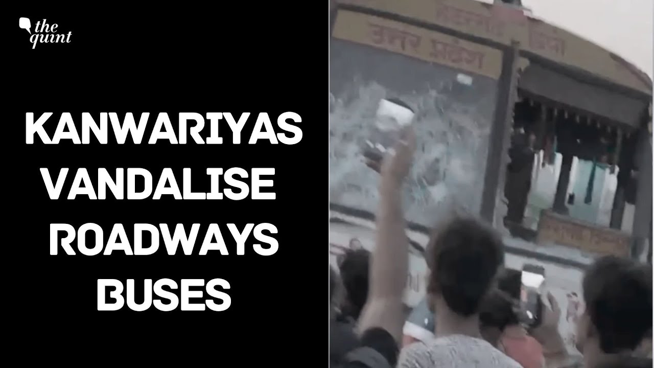 Several Buses Vandalised After Two Kanwariyas Died in an Accident in UP's Amroha