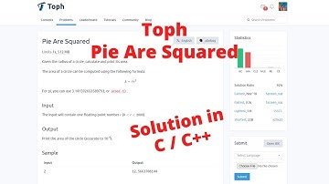 Pie Are Squared || Solution in C/C++ || Toph.co