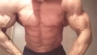 Italian bodybuilder flexing