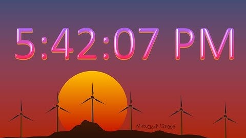 MatsClock 120096 - Free Windmill Sunset PowerPoint Digital Clock PPT Timer