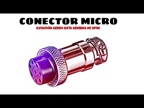 Video de Conector micro aviacion aereo GX16 hembra de 8pin  Gris