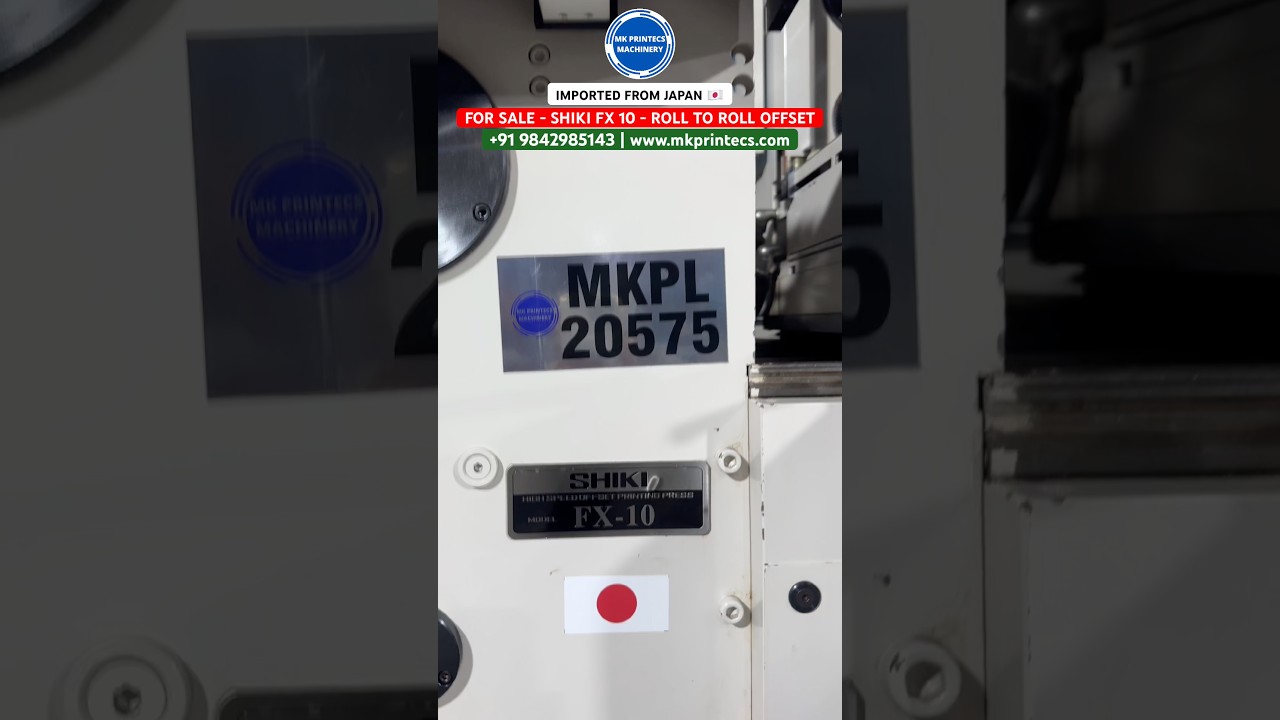IMPORTED JAPANESE USED SHIKI FX-10 OFFSET LABEL PRINTING MACHINE