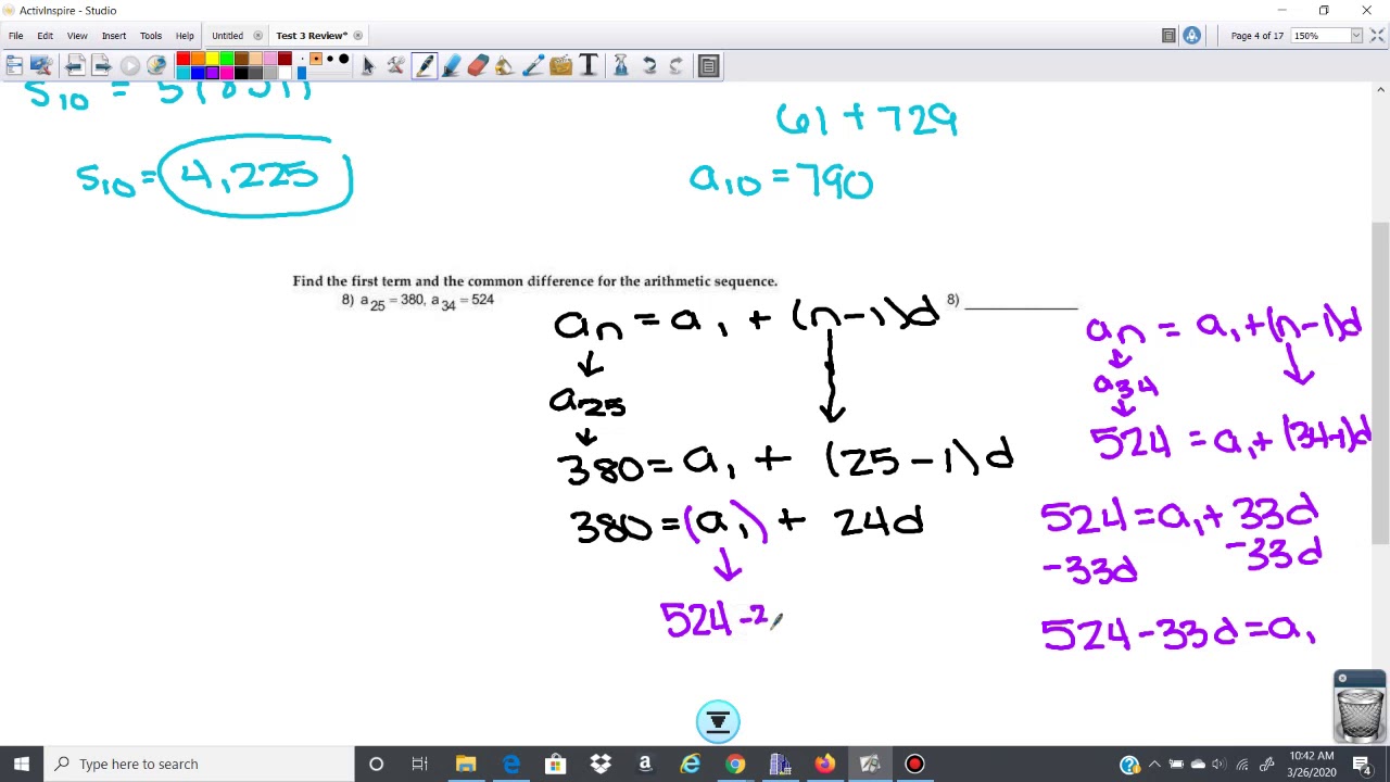 Problems using Arithmetic Sequences - YouTube