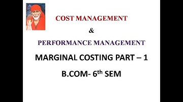 B.Com 6th Sem Marginal Costing in Kannada