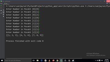 How to take matrix input from the user and display the matrix in Python