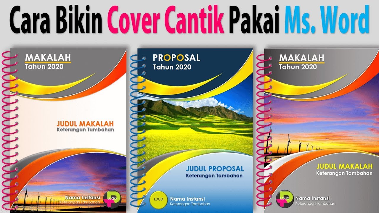 Cara Buat Cover Cantik Dengan Word Cover Makalah Proposal Program Dll Youtube