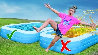 DONT Trust Fall Into The Wrong Mystery Pool - Challenge (Win $10,000 Game Master Spy Gadget)