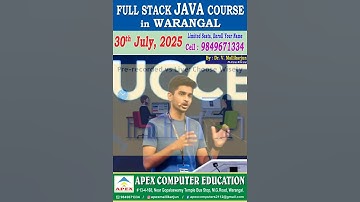 Full Stack Java Course in Warangal | Apex Computer Education | New Batch Starting Soon!