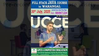 Full Stack Java Course in Warangal | Apex Computer Education | New Batch Starting Soon!