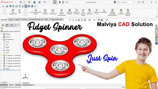 Solidworks tutorial । Sketch of fidget spinner || It's  gaming component || Assembly and animation |