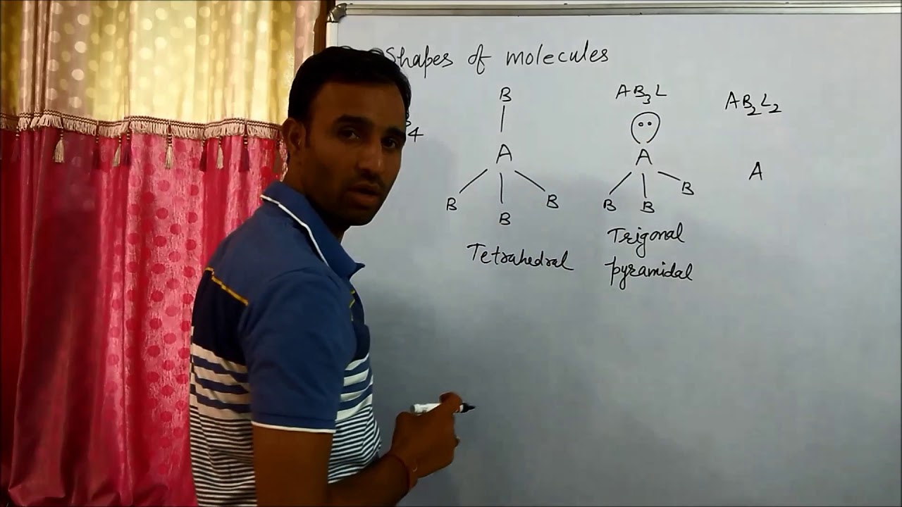 shapes of molecules  with 4 electron pairs around central atom