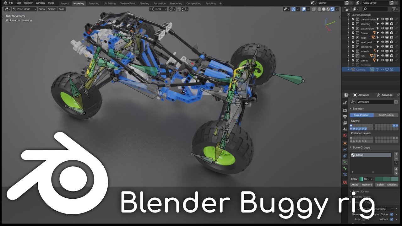 Blender Lego Buggy car fully rigged model - Blender Market