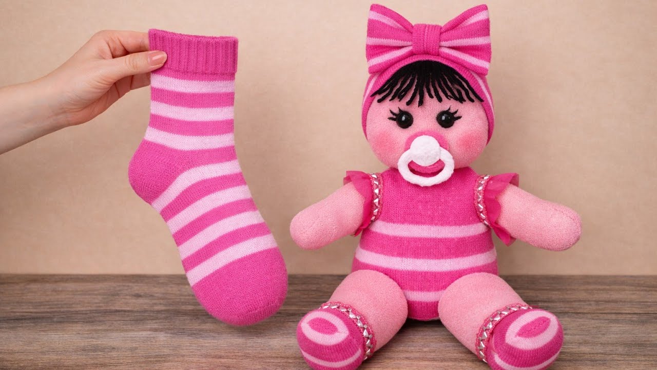 💕Детям очень нравится эта кукла! / 🧦Простое изготовление куклы из носка