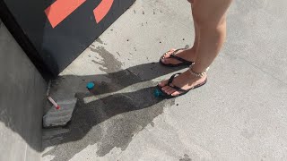 Water Bottle Sprays Under My Feet