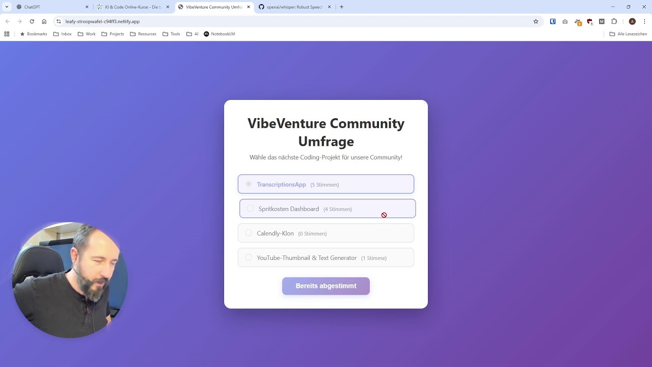 🔴 LIVE KI-CODING: Sprache-zu-Text mit KI programmieren | VibeVenture KI-Treff #4