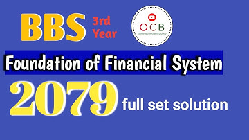 bbs third year FINANCE//2079 FULL SET SOLUTION// by #bibekoli #modelquestionsolution #ocwb