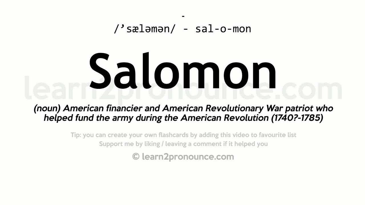Salomon pronunciation and definition - YouTube
