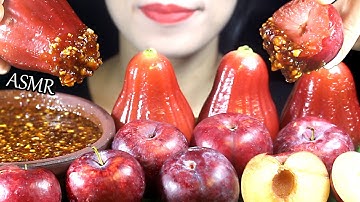 ASMR (RUJAK JAMBU AIR, PLUM SAMBEL KACANG) Bell Fruit, Plums