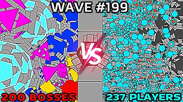 ARRAS.IO 200 PLAYERS VS 200 MASSIVE BOSSES - BEAT 200 SIEGE WAVES
