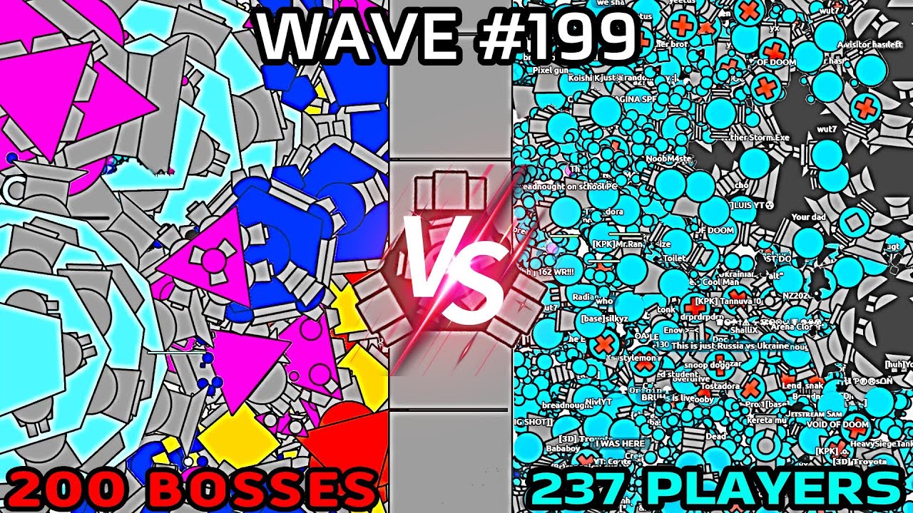 ARRAS.IO 200 PLAYERS VS 200 MASSIVE BOSSES - BEAT 200 SIEGE WAVES