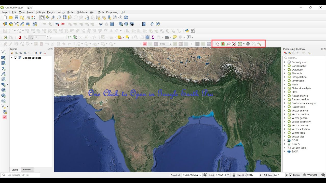 One Click in QGIS Desktop to Open Google Earth Pro II Without KML to ...