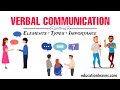What is Verbal Communication? Key Elements | Types | Importance | Full Explained #communication