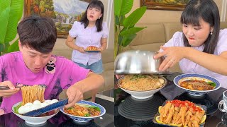 Mission Impossible Couple: My Husband Hid The Meat In The Bowl ,I Successfully Ate It#Couple Eating