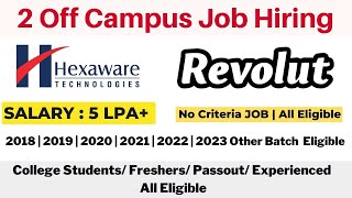 Hexaware Recruitment | Revolut Off Campus Drive 2023 to 2018 Batch - Salary 5LPA | Any Degree apply screenshot 3