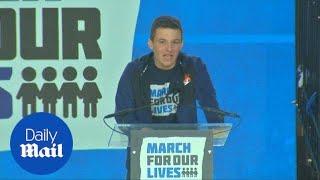 Parkland student Cameron Kasky speaks at March for Our Lives in DC - Daily Mail