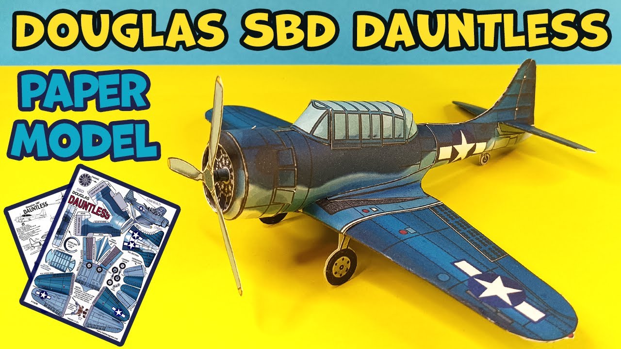 Make at home Papercraft plane Douglas SBD Dauntless World War 2 Dive