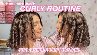my CURLY/WAVY HAIR ROUTINE🎀a guide to ACTUALLY stop straightening your hair💌(2c/3a hair)