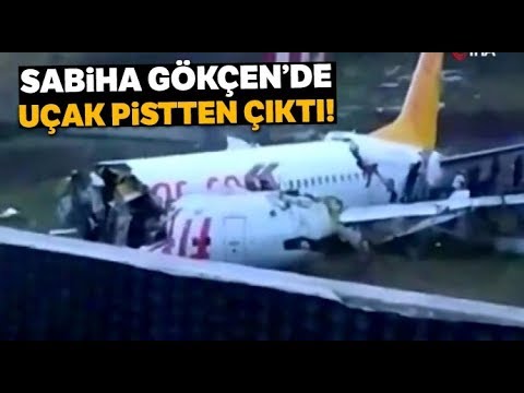 Sabiha Gökçen Havalimanı'nda Uçak Pistten Çıktı, Olay Yerinden İlk Görüntüler