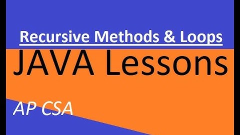 AP CSA Unit 10 Recursive Methods and Loops
