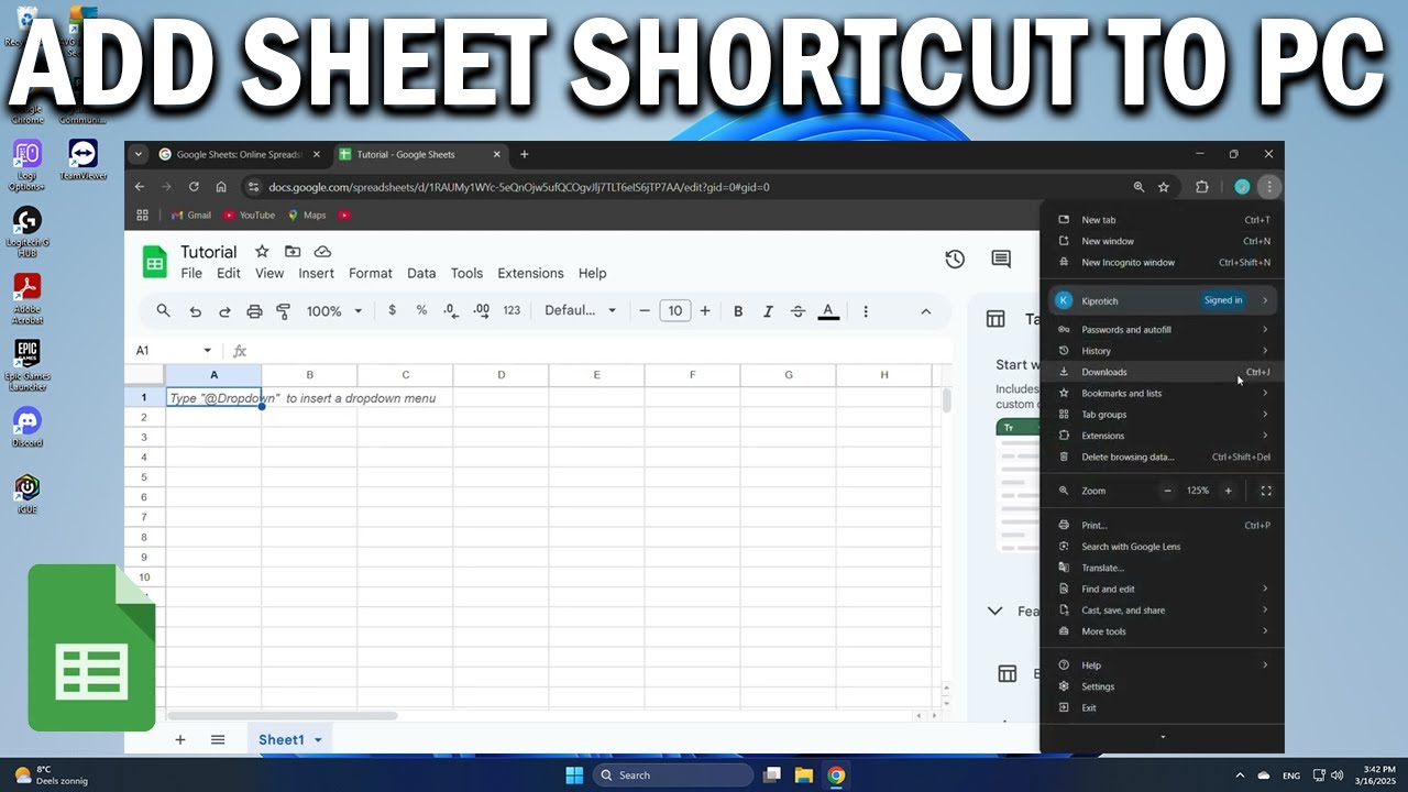 How To Create Google Sheet Desktop Shortcut on PC or Laptop  - Easy Fix
