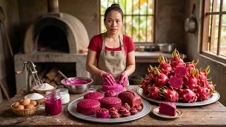Harvesting Juicy Red Dragon Fruit &amp; Making Delicious Dragon Fruit Dishes  - Ly Tieu Ca