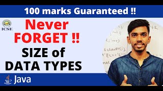 Data types size tricks ! Computer Course Class X ICSE 100 MARKS Prateik Sharma by Java