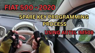fiat 500 - 2020 spare key programming process using the Autel im508 & xp400.