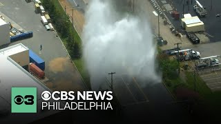 Water gushes into air after truck strikes fire hydrant on Pennsylvania street