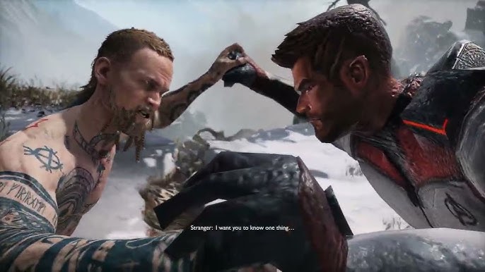 God Of War Stranger Baldur Punched Kratos GIF