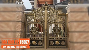 Mã bản vẽ 23569. Mẫu cnc bản vẽ cổng 2 cánh nhôm đúc | Thuviencnc.vn