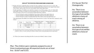 2016 AP Stats FRQ #2