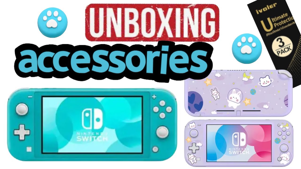 Nintendo Switch Lite Glass Screen, Paw Joy-Con Covers & Sanrio Cinnamoroll Case